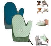 Grooming Mist Glove for Pets, Pet Hair Removal Glove, Spray Cat Petting Gloves, Double Sided Anti-Static Pet Hair Remover, for Cats, Dog (Green+Blue)
