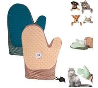 Grooming Mist Glove for Pets, Pet Hair Removal Glove, Spray Cat Petting Gloves, Double Sided Anti-Static Pet Hair Remover, for Cats, Dog (Blue+Pink)