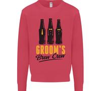 Grooms Brew Crew Beer Stag Do Uomo Sweatshirt Jumper
