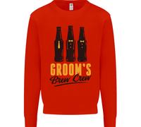 Grooms Brew Crew Beer Stag Do Uomo Sweatshirt Jumper