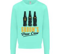 Grooms Brew Crew Beer Stag Do Uomo Sweatshirt Jumper