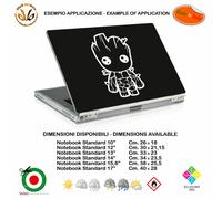 Groot guardian universe adesivo notebook tablet sticker pvc black white cropped
