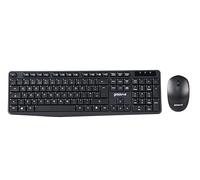 Groov-e, tastiera e mouse combinati, accessori per computer portatili e PC, design ergonomico, tasti silenziosi, connessione wireless 2.4G, mouse compatto, tastiera Qwerty - nero
