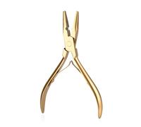 Groove Flat Pliers Strumento for trama Pinza for applicazione micro anelli Strumento for micro perline Pinza for extension for capelli in acciaio inossidabile più vicina(Gold)