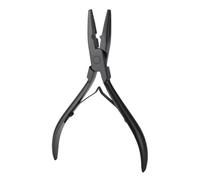 Groove Flat Pliers Strumento for trama Pinza for applicazione micro anelli Strumento for micro perline Pinza for extension for capelli in acciaio inossidabile più vicina(Black)