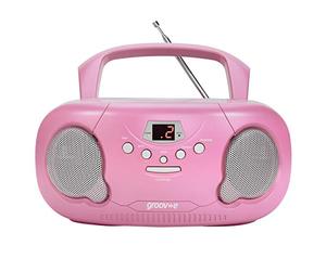 Groove GVPS733PK - Lettore CD portatile originale con Radio Boombox - Rosa (5060108294997)