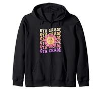 Groovy 6th Grade Back To School Retro Groovy Sesto Grado Felpa con Cappuccio
