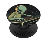 Groovy Alien Mixing Tunes alla cabina DJ per le feste PopSockets PopGrip Adesivo