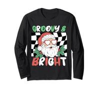 Groovy And Bright Christmas 80s Retro Brutto Natale Maglia a Manica