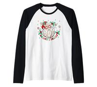 Groovy And Bright Santa Claus Peace Love Christmas Hippie Maglia con Maniche Raglan