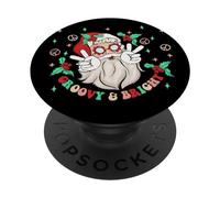 Groovy And Bright Santa Claus Peace Love Christmas Hippie PopSockets PopGrip Adesivo