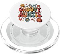Groovy Auntie Retro Uccello Daisy Flowers Cool Hippie PopSockets PopGrip per MagSafe