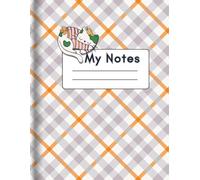 Groovy Autumn Cat Lined Notebook: 50 Lined Pages with Vibrant Fall Design - Perfect for Journaling or Gifting. 8.5x11 with Plaid Art