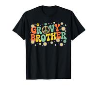 Groovy Brother Festa di Compleanno Segno della Pace Amore Anni '60 '70 Hippie Maglietta