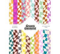 Groovy Checkered Scrapbook Paper: | Groovy Checkerboard Craft Paper | 8.5 x 11 inch | Groovy Retro Checkered Themed Patterns | 40 patterned double sided pages (20 designs) |