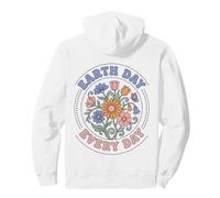 Groovy Earth Day Every Day Anni '70 retrò Floreale Felpa con Cappuccio