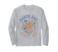 Groovy Earth Day Every Day Anni '70 retrò Floreale Maglia a Manica
