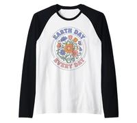 Groovy Earth Day Every Day Anni '70 retrò Floreale Maglia con Maniche Raglan