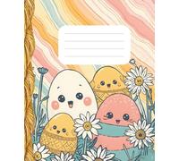 Groovy Easter Composition Notebook: Retro 70s Easter Notebook for Kids with Cute Eggs & Daisies | Wide Ruled | 7.5 x 9.25 inches | 110 Pages (55 Sheets) for School, Journaling & Creative Writing
