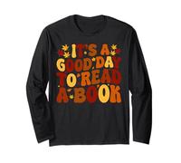 Groovy Fall Book Vibes Autumn Reading Retro Aesthetic Maglia a Manica