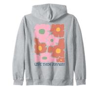 Groovy Floral Love Them Anyway Retro Estetica Felpa con Cappuccio