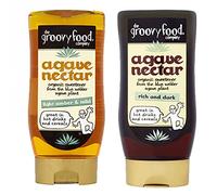Groovy Food Co. Premium Agave Nectar | 1 x Light & Mild 250 ml | 1 x Rich and Dark 250 ml | Confezione da 2