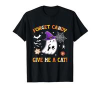 Groovy Forget Candy Dammi Un Gatto Fantasma con in Mano Un Gatto Nero Maglietta con Stampa Grafica Economica