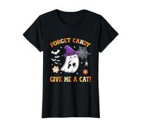 Groovy Forget Candy Dammi Un Gatto Fantasma con in Mano Un Gatto Nero Maglietta con Stampa Grafica Economica