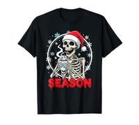Groovy Freezing Season Scheletro Spooky Christmas Bold Maglietta