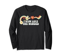 Groovy Funny I Run Like the Winded per donne uomini retrò Maglia a Manica