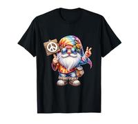 Groovy GNOME Dad in Rainbow Hippie Bandana with Peace Sign Maglietta