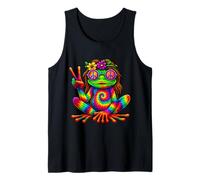Groovy Hippie Frog Che Mostra Il Segno di Pace - 70s Canotta