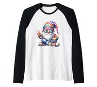 Groovy Hippie GNOME Dad for Women And Men with Peace Hand Maglia con Maniche Raglan