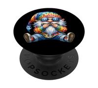 Groovy Hippie Gnome With Harmonica For Adults Funny Dad Life PopSockets PopGrip Adesivo
