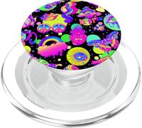 Groovy Hippie Icon Pattern Retro Colorato Estetica PopSockets PopGrip per MagSafe