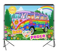 Groovy Hippie - Sfondo fotografico per fotografia anni '60, 2,1 x 1,5 m