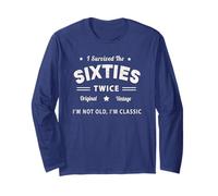 Groovy I SURVIVED THE SIXTIES TWICE 60° 70° compleanno Papà Maglia a Manica