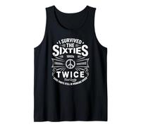 Groovy I SURVIVED The SIXTIES TWICE Peace Love 60° compleanno Canotta