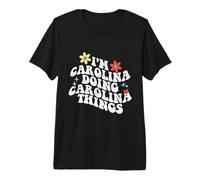 Groovy Im Carolina Doing Carolina Things Divertente Festa della Mamma Maglietta Premium