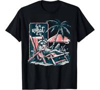 Groovy It is What It is Shirt Summer Raccoon T-Shirt Black L