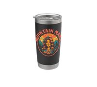 Groovy Mountain Mama Hippie 60s Psychedelic Artistic Bicchiere termico in acciaio inox doppia parete