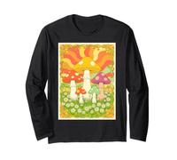 Groovy Mushroom Meadow Anni '70 Stile retrò Flower Power Maglia a Manica