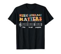 Groovy Music Literacy Matters Mi Piace Mangiare Cuccioli Maglietta