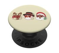 groovy natale nero claus africano Babbo Natale renna pupazzo di neve PopSockets PopGrip Adesivo