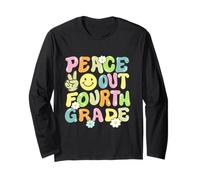 Groovy Peace Out Scuola dell"ultimo giorno per bambini di quarta elementare di quarta elementare Maglia a Manica