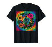 Groovy Peace Sign Flower Gardener, tinta per cravatta floreale hippie Maglietta