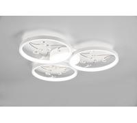 GROOVY PLAFONIERA LED 30W 3800lm, 4000K 3 CERCHI CON DECORI GEMME TRASPARENTI BIANCA CON FUNZIONE DI REGOLAZIONE INTENSITA' CON NORMALE INTERRUTTORE A PARETE D. 62CM