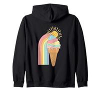 Groovy Rainbow Ice Cream Sun Smile Summer Vibes Felpa con Cappuccio