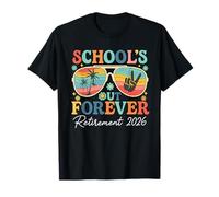 Groovy School's out Forever Retirement 2026 Insegnante in Pensione Maglietta
