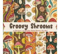 Groovy Shrooms Scrapbook Paper Craft Pad: 10 Funky Mushroom Designs, 20 Double-Side Sheets Printed on 8.5"x8.5" Sized Paper With Premium Color. ... Decoupage, Album, Mixed Media & More!